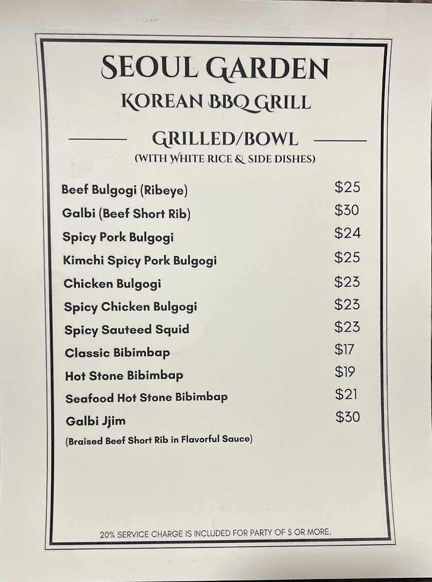 Menu Seoul Garden (한국 레스토랑)-4