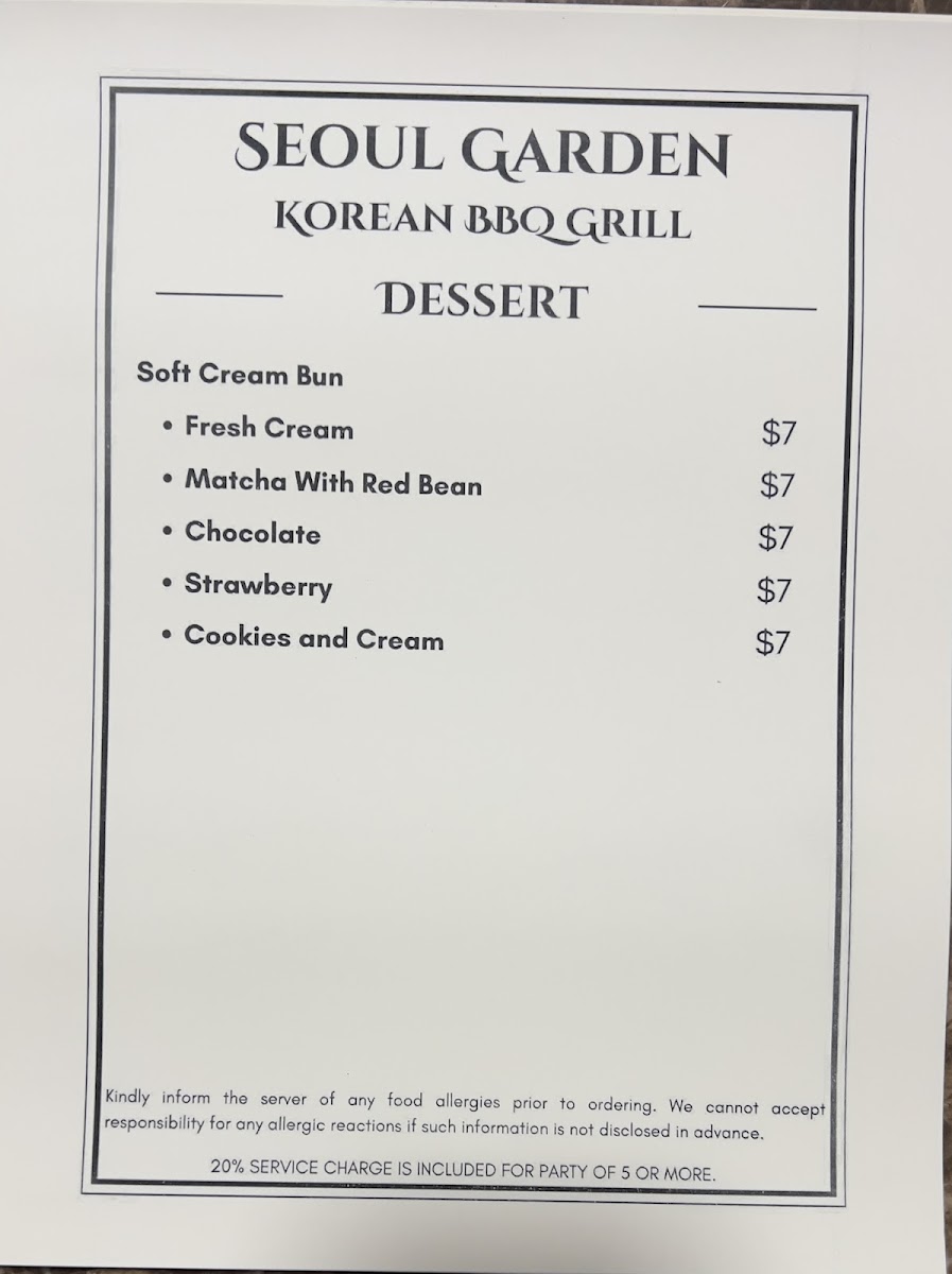 Menu Seoul Garden (한국 레스토랑)-5